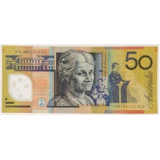 AUSTRALIA 1996 . FIFTY 50 DOLLARS BANKNOTE . EVANS/FRASER . LAST PREFIX DA96